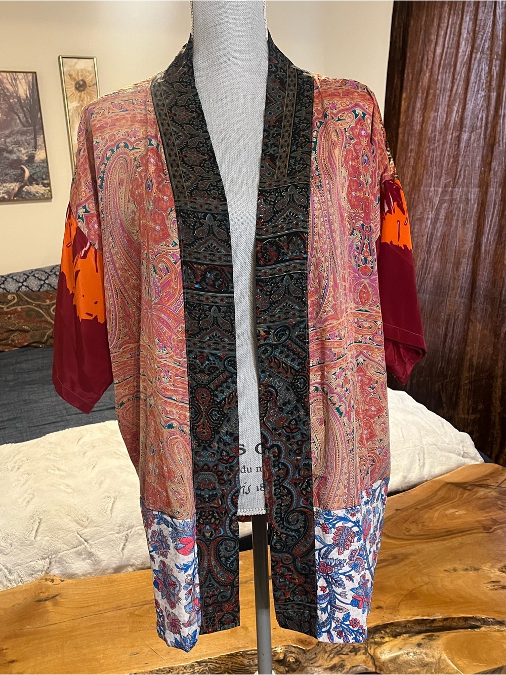 Karma Highway Viscose Patchwork Kimono Bohemian Festival 70’s Whimsigoth